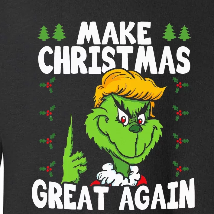 Make Christmas Great Again Donald Trump Xmas Funny Gift Toddler Sweatshirt