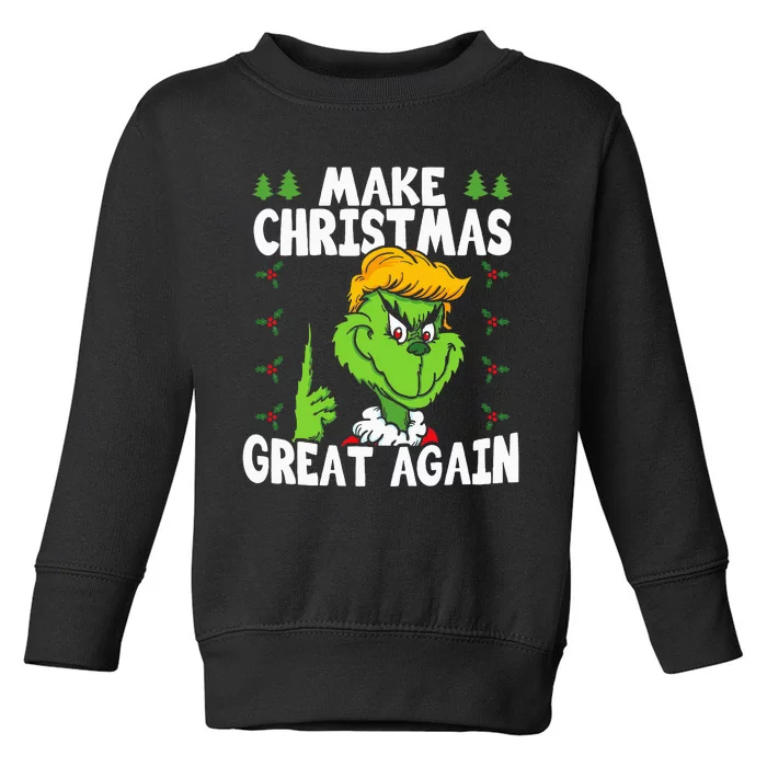 Make Christmas Great Again Donald Trump Xmas Funny Gift Toddler Sweatshirt