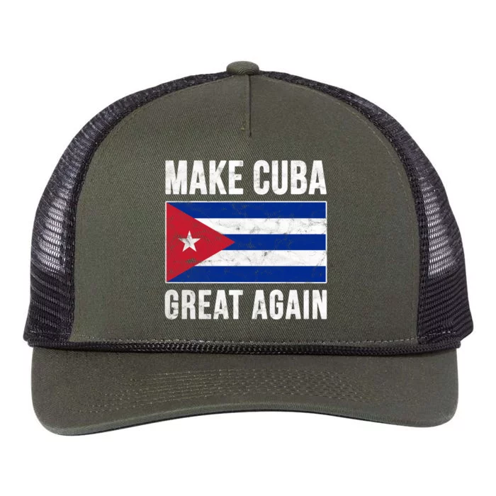 Make Cuba Great Again Cuban Flag Funny Donald Trump Parody Gift Retro Rope Trucker Hat Cap