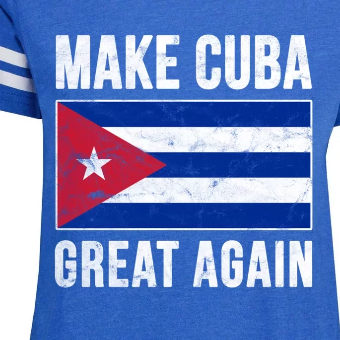 Make Cuba Great Again Cuban Flag Funny Donald Trump Parody Gift Enza Ladies Jersey Football T-Shirt