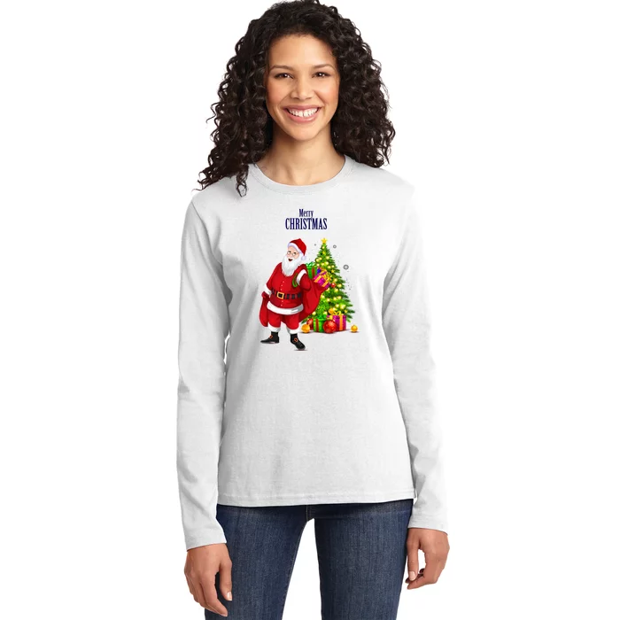 Merry Christmas Gift Santa Christmas Day Ladies Long Sleeve Shirt