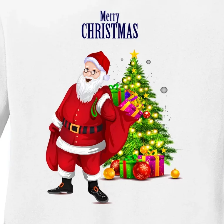 Merry Christmas Gift Santa Christmas Day Ladies Long Sleeve Shirt