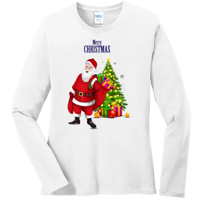 Merry Christmas Gift Santa Christmas Day Ladies Long Sleeve Shirt