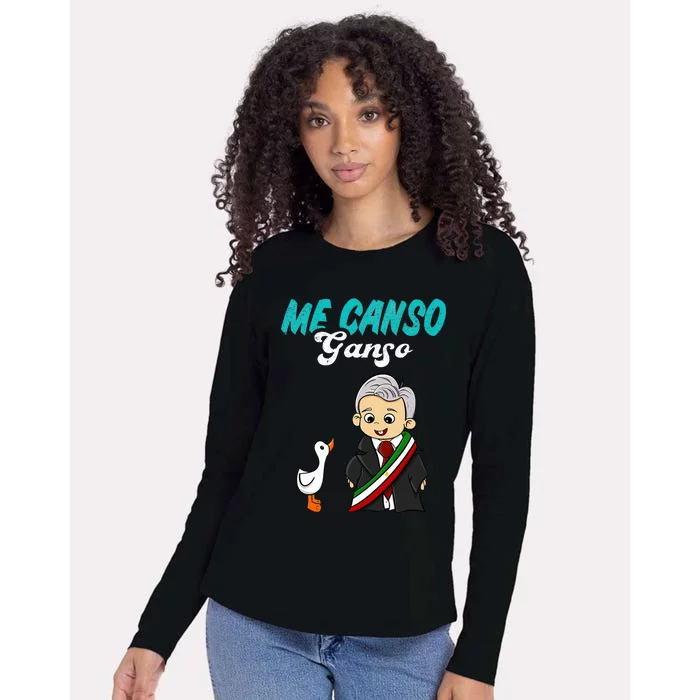 Me Canso Ganso Baby Amlo Cute Lopez Obrador Mexico Womens Cotton Relaxed Long Sleeve T-Shirt