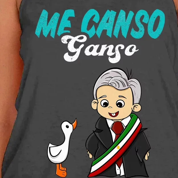 Me Canso Ganso Baby Amlo Cute Lopez Obrador Mexico Women's Knotted Racerback Tank