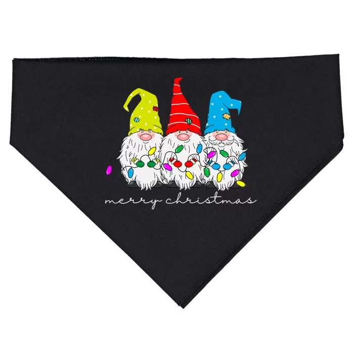 Merry Christmas Gnome USA-Made Doggie Bandana