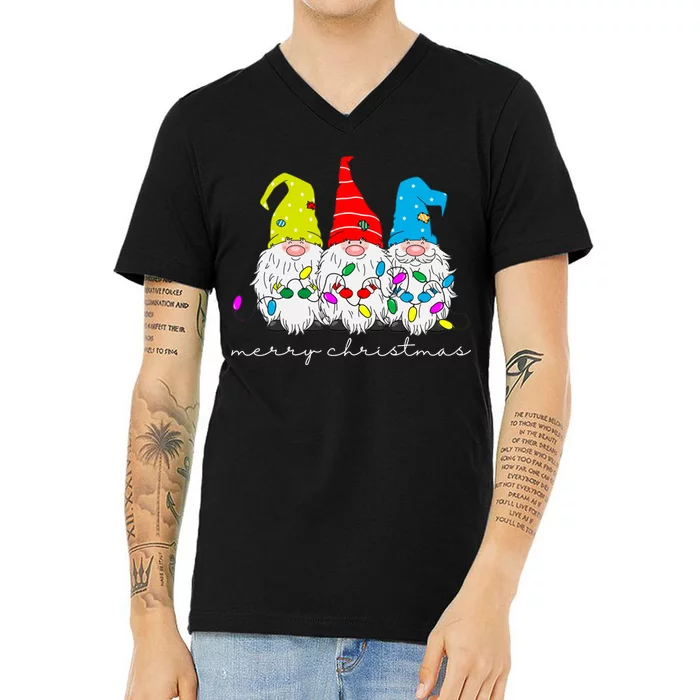 Merry Christmas Gnome V-Neck T-Shirt