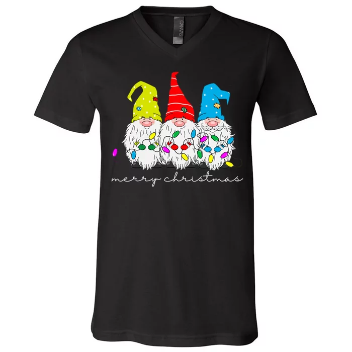 Merry Christmas Gnome V-Neck T-Shirt