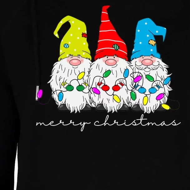 Merry Christmas Gnome Womens Funnel Neck Pullover Hood