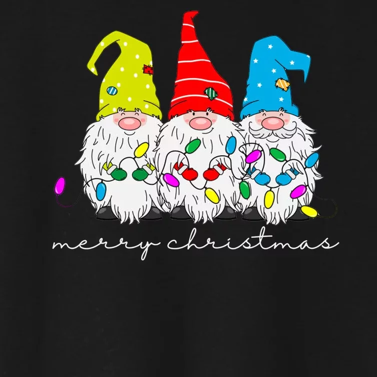 Merry Christmas Gnome Women's Crop Top Tee