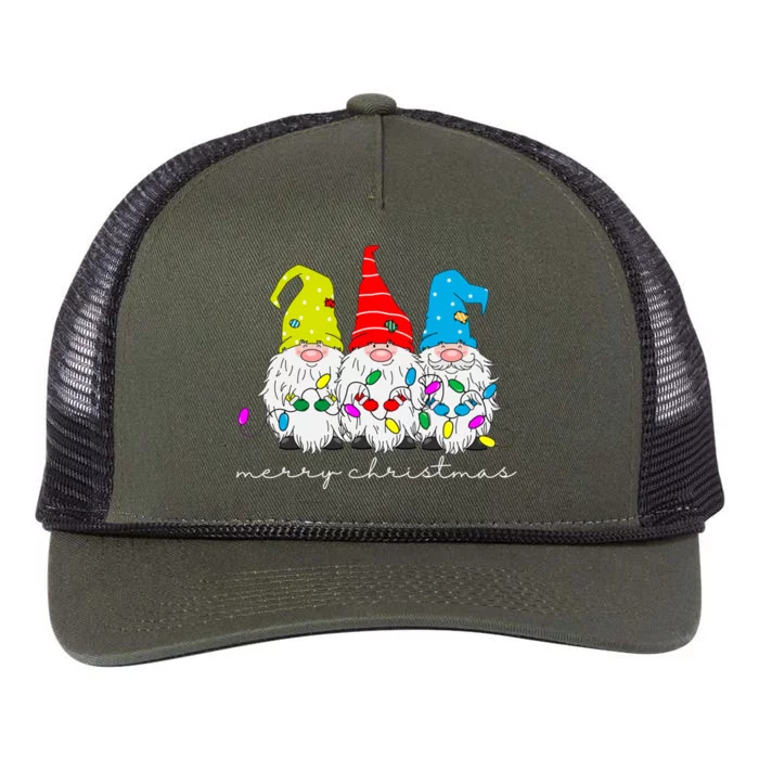 Merry Christmas Gnome Retro Rope Trucker Hat Cap