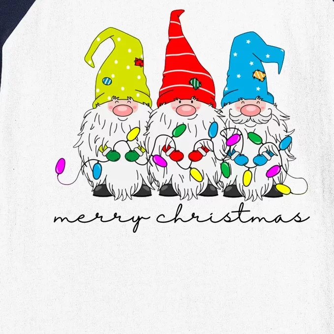 Merry Christmas Gnome Baseball Sleeve Shirt