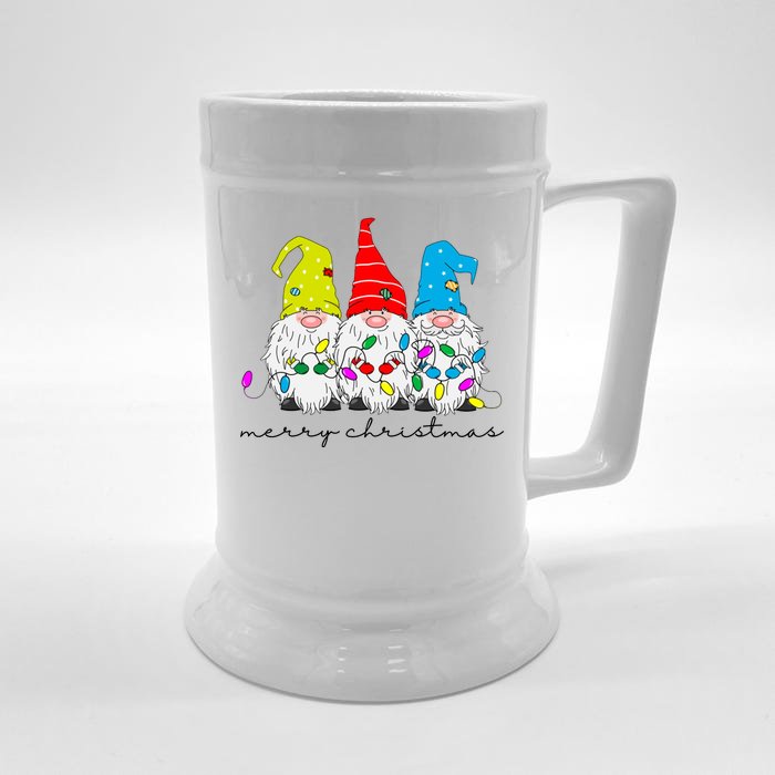 Merry Christmas Gnome Front & Back Beer Stein