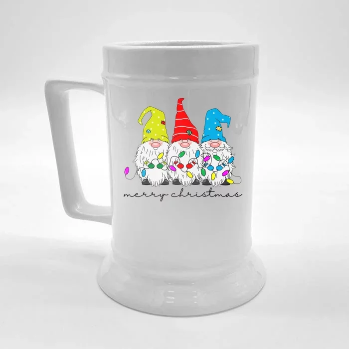 Merry Christmas Gnome Front & Back Beer Stein