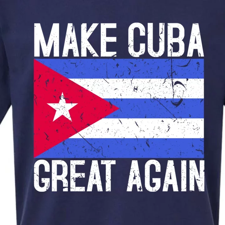 Make Cuba Great Again Cuban Flag Gift Sueded Cloud Jersey T-Shirt