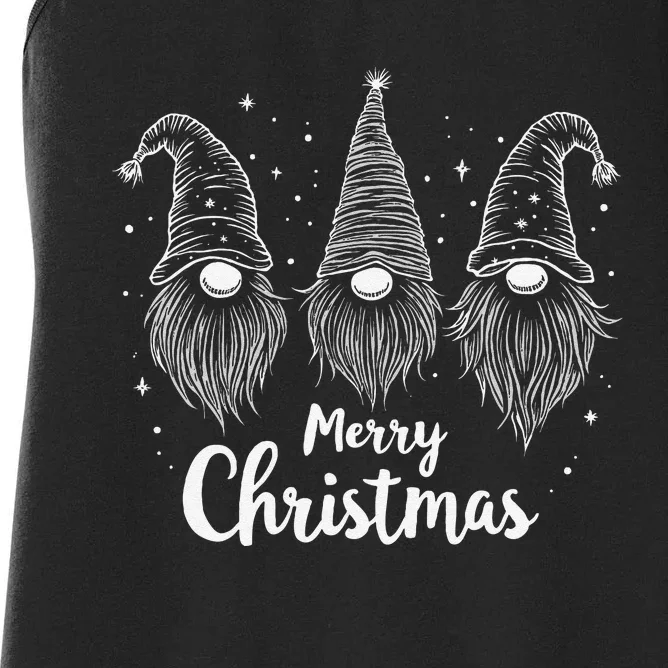 Merry Christmas Gnomes Family Joy Festivities Women's Racerback Tank