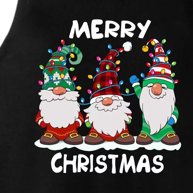 Merry Christmas Gnomes Xmas Family Ladies Tri-Blend Wicking Tank