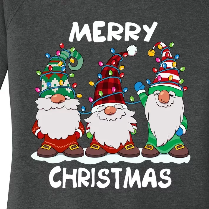 Merry Christmas Gnomes Xmas Family Women's Perfect Tri Tunic Long Sleeve Shirt