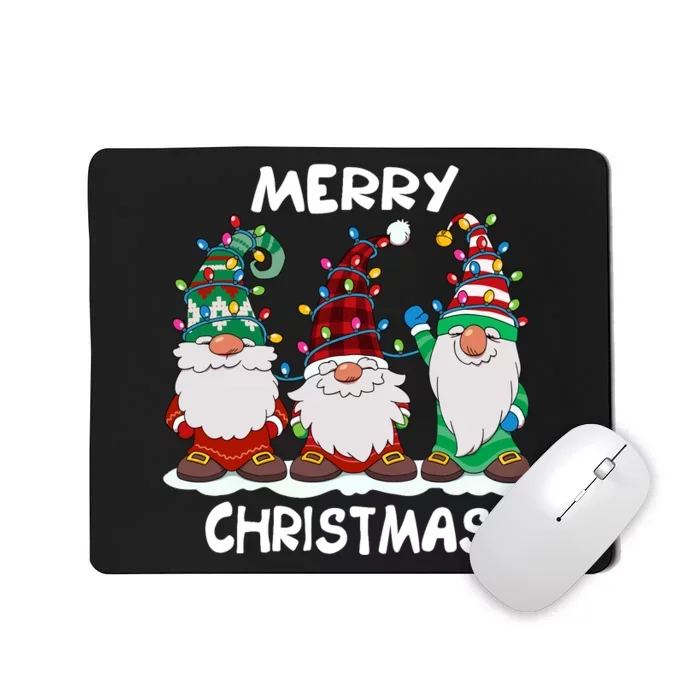 Merry Christmas Gnomes Xmas Family Mousepad