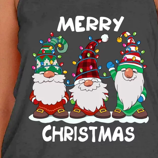 Merry Christmas Gnomes Xmas Family Women's Knotted Racerback Tank