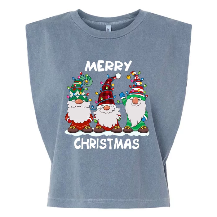 Merry Christmas Gnomes Xmas Family Garment-Dyed Women's Muscle Tee