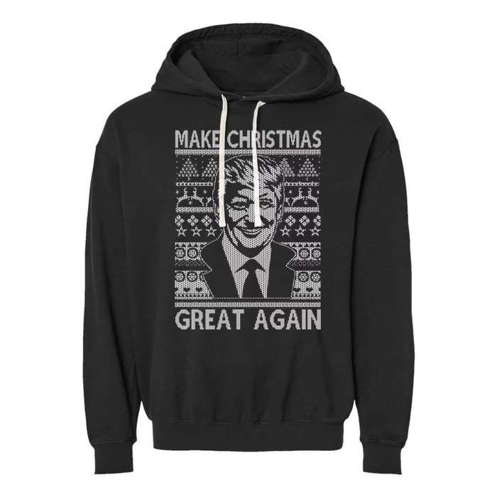 Make Christmas Great Again Funny Trump Ugly Garment-Dyed Fleece Hoodie