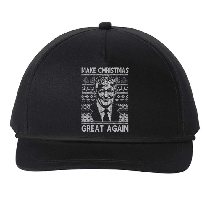 Make Christmas Great Again Funny Trump Ugly Snapback Five-Panel Rope Hat