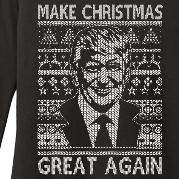 Make Christmas Great Again Funny Trump Ugly Womens CVC Long Sleeve Shirt