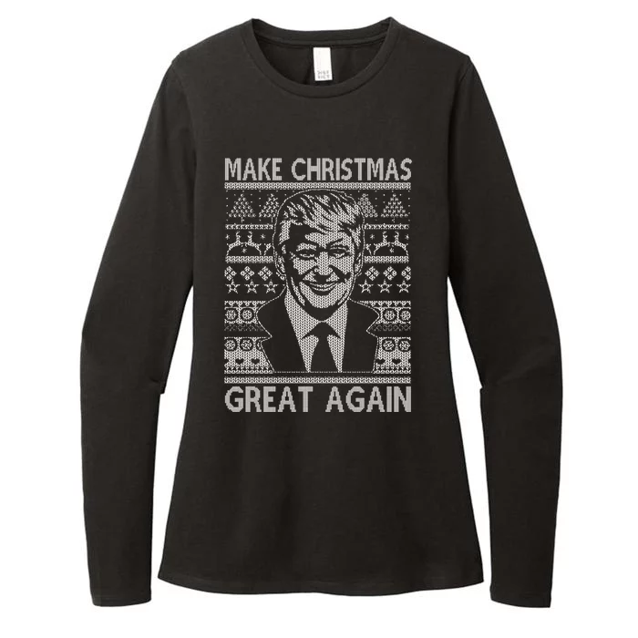 Make Christmas Great Again Funny Trump Ugly Womens CVC Long Sleeve Shirt