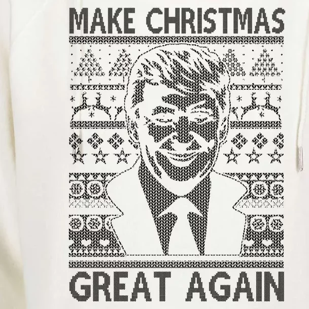 Make Christmas Great Again Funny Trump Ugly Womens Funnel Neck Pullover Hood