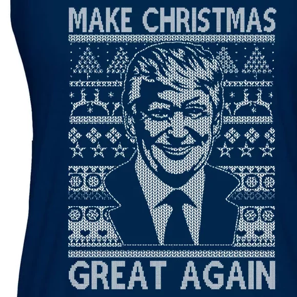 Make Christmas Great Again Funny Trump Ugly Ladies Essential Flowy Tank