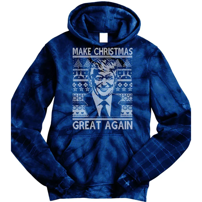 Make Christmas Great Again Funny Trump Ugly Tie Dye Hoodie