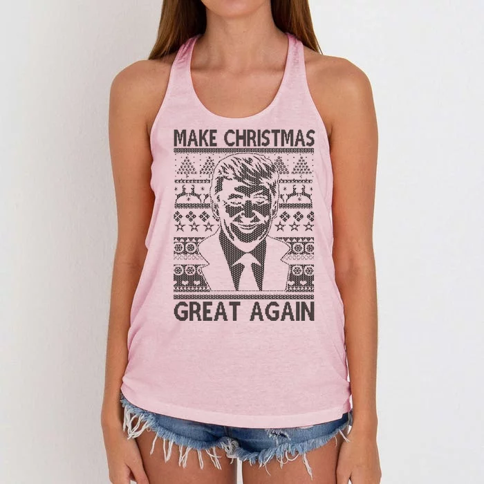 Make Christmas Great Again Funny Trump Ugly Women's Knotted Racerback Tank