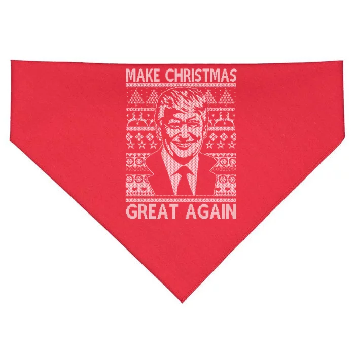 Make Christmas Great Again Funny Trump Ugly USA-Made Doggie Bandana