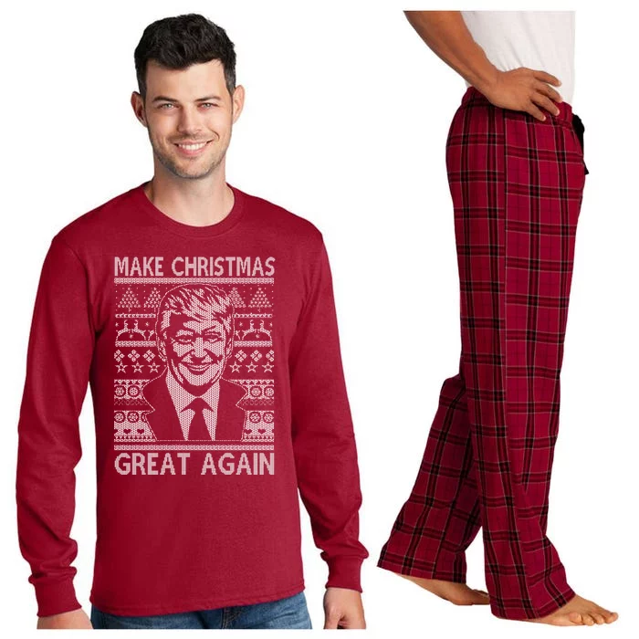 Make Christmas Great Again Funny Trump Ugly Long Sleeve Pajama Set