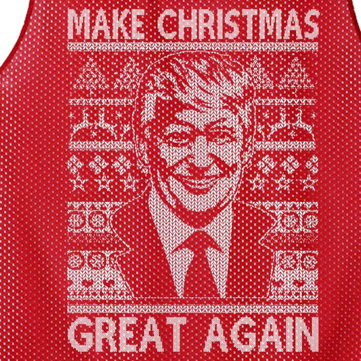 Make Christmas Great Again Funny Trump Ugly Mesh Reversible Basketball Jersey Tank