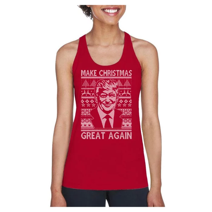 Make Christmas Great Again Funny Trump Ugly Women's Racerback Tank