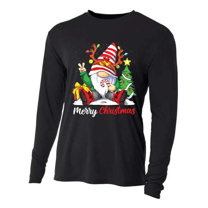 Merry Christmas Gnome Family Christmas Shirts For Women Cooling Performance Long Sleeve Crew