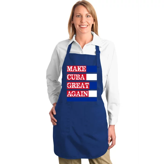 Make Cuba Great Again Cuban Flag Gift Full-Length Apron With Pocket