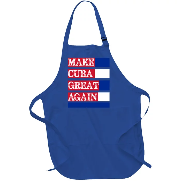 Make Cuba Great Again Cuban Flag Gift Full-Length Apron With Pocket