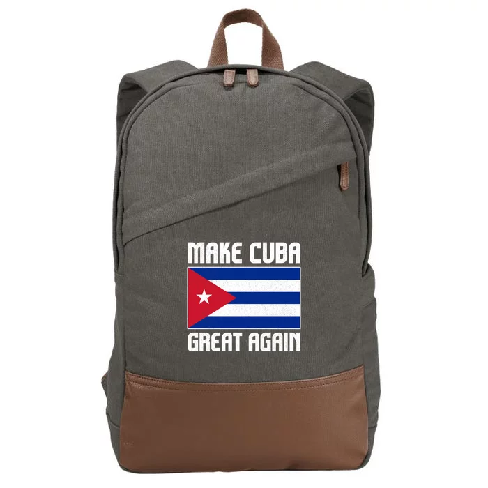 Make Cuba Great Again Cuban Flag Gift Cotton Canvas Backpack