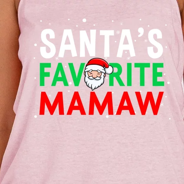 Mom Christmas Gift SantaS Favorite Mamaw Meaningful Gift Women's Knotted Racerback Tank