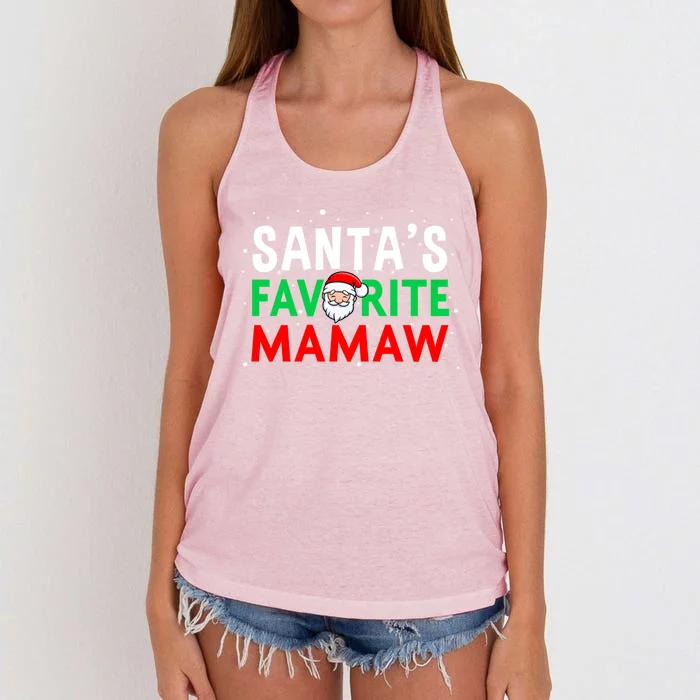 Mom Christmas Gift SantaS Favorite Mamaw Meaningful Gift Women's Knotted Racerback Tank