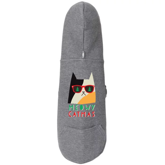 Meowy Catmas Great Gift Doggie 3-End Fleece Hoodie