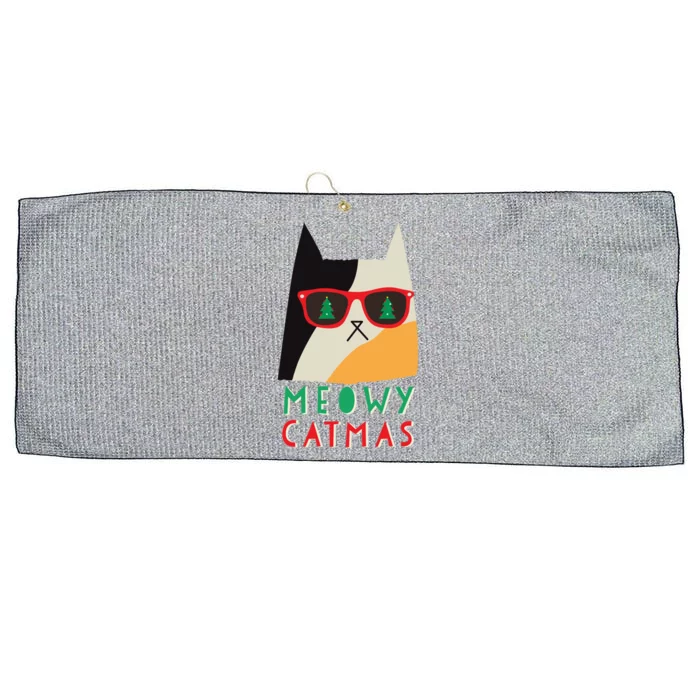 Meowy Catmas Great Gift Large Microfiber Waffle Golf Towel