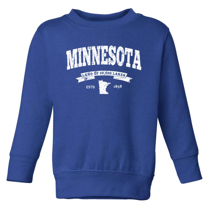 Minnesota Cute Gift Vintage Minnesota Gift Retro Mn Toddler Sweatshirt