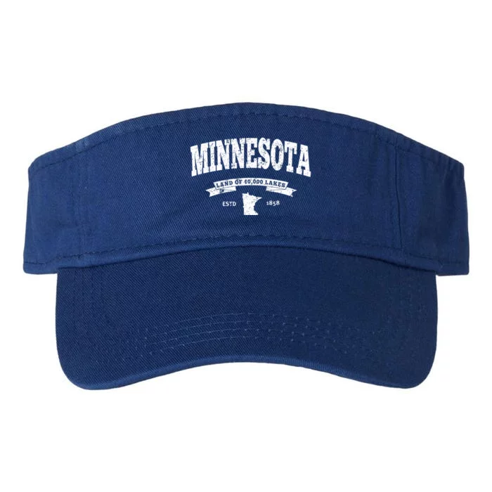 Minnesota Cute Gift Vintage Minnesota Gift Retro Mn Valucap Bio-Washed Visor