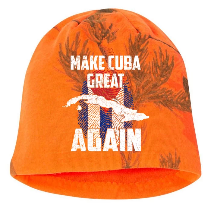 Make Cuba Great Again Fingerprint Cuban Flag Cool Gift Kati - Camo Knit Beanie