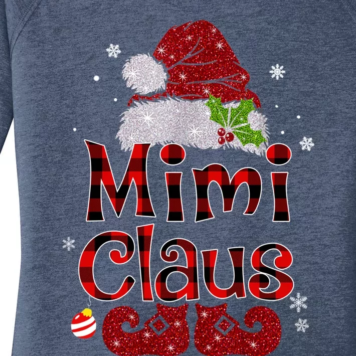 Mimi Claus Gift Christmas Pajama Family Matching Xmas Meaningful Gift Women's Perfect Tri Tunic Long Sleeve Shirt