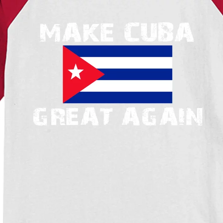 Make Cuba Great Again Flag Gift Kids Colorblock Raglan Jersey